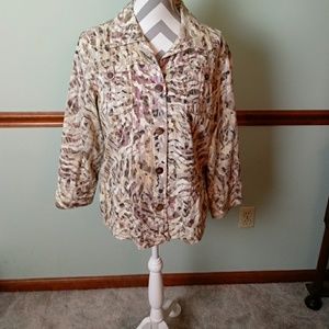 Chico's Multicolor Patterned Jacket